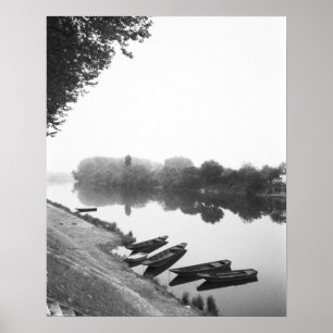 Póster FRANCIA, Touraine, El Loira: CHINON Barcos a lo la