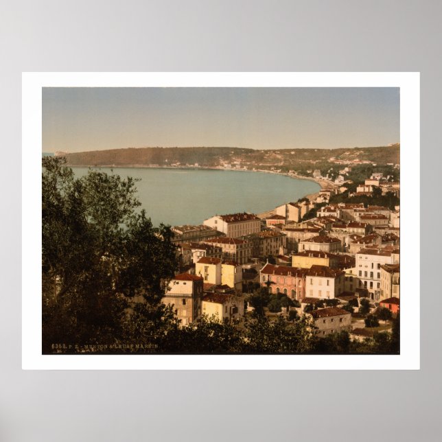 Póster Francia vintage, Cabo Martín - Riveria Francesa (Frente)