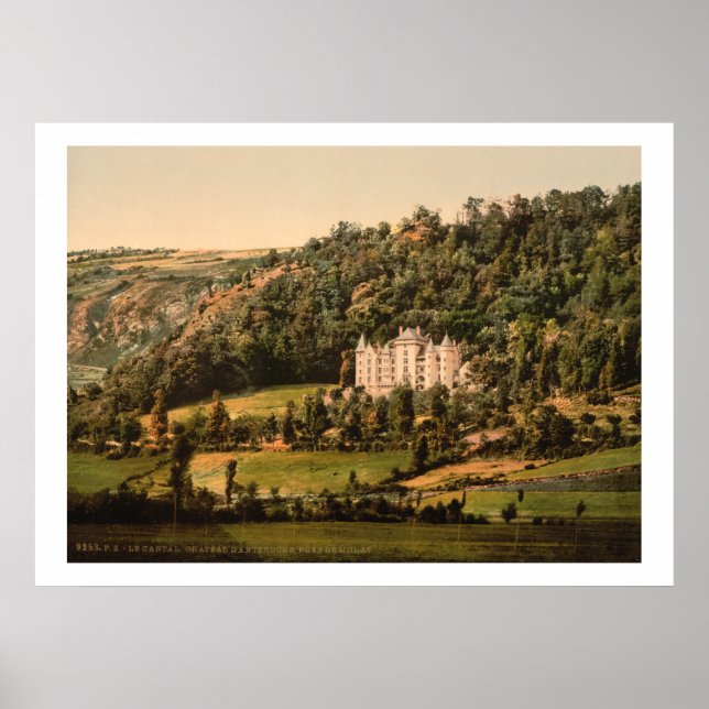 Póster Francia vintage, Le Cantal, Chateau Anteroche (Frente)