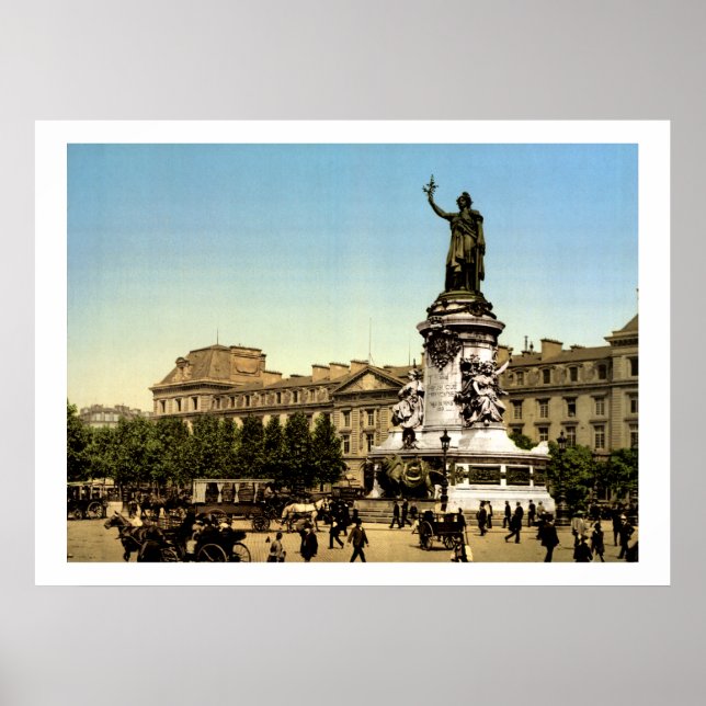 Póster Francia vintage, Place de la République Paris (Frente)