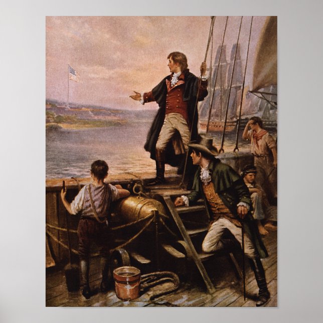 Póster Francis Scott Key - Pintura de pancartas en españo (Frente)