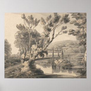 Póster Francis Towne - The Foot Bridge