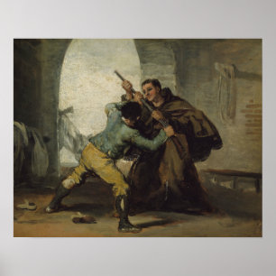 Póster Francisco Goya - Friar Pedro lucha contra la pisto