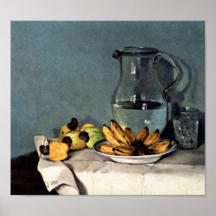 Póster Francisco Oller Still Life Bananas, Pitcher