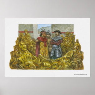 Póster Francisco Pizarro junto al emperador inca Atahualp