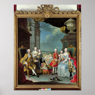 Póster Francisco Stephan I con su esposa Marie-Teresa