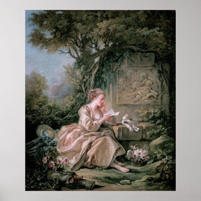 Póster François Boucher - El mensaje secreto (Frente)