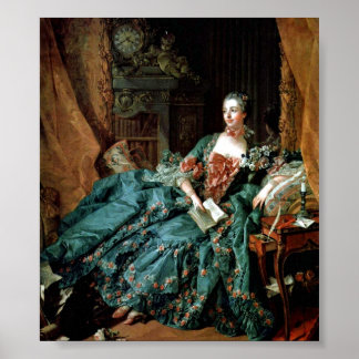 Póster Francois Boucher - Retrato de Madame de Pompadour