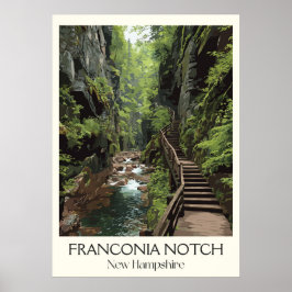 Póster Franconia Notch Desfiladero de New Hampshire