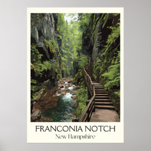 Póster Franconia Notch Desfiladero de New Hampshire