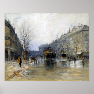 Póster Frank Myers embauca la escena de la calle París