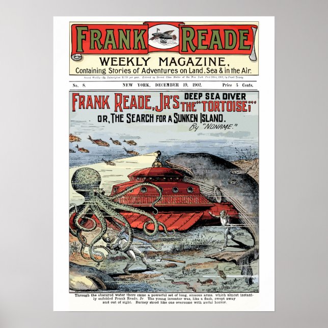 Póster Frank Read Jr Futurist Sci-Fi, Edición 1-8, 1902 (Frente)