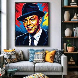 Póster Frank Sinatra: Iconic Charm in Vivid Colors