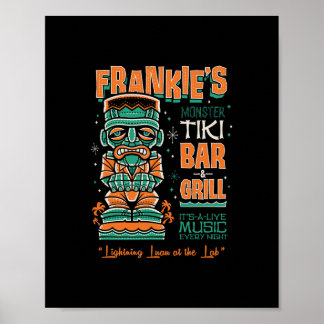 Póster Frankenstein Creepy Cute Tiki Lounge Vacation Surf