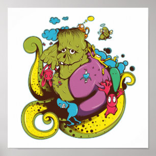 Póster frankenstein heaven in hell