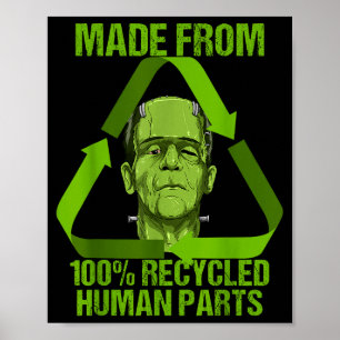 Póster Frankenstein hecho de piezas humanas 100% reciclad