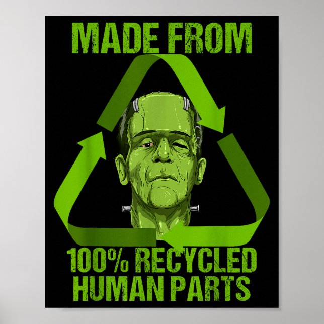 Póster Frankenstein Made From 100% Recycled Human Parts H (Frente)