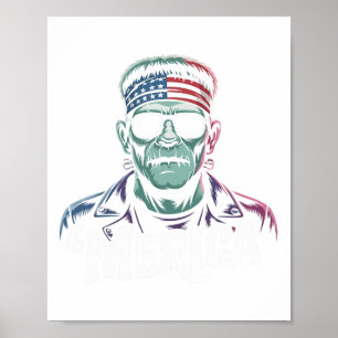 Póster Frankenstein Monster Lover Sungles Bandera Estadou