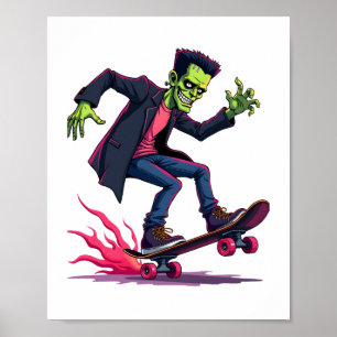 Póster Frankenstein Skater - Guay Halloween Streetwear Sh
