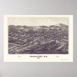 Póster Frankfort, New York Panoramic Map - 1887
