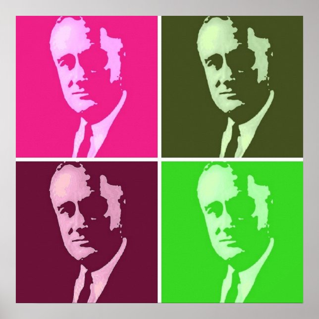 Póster Franklin D. Roosevelt Pop Art (Frente)