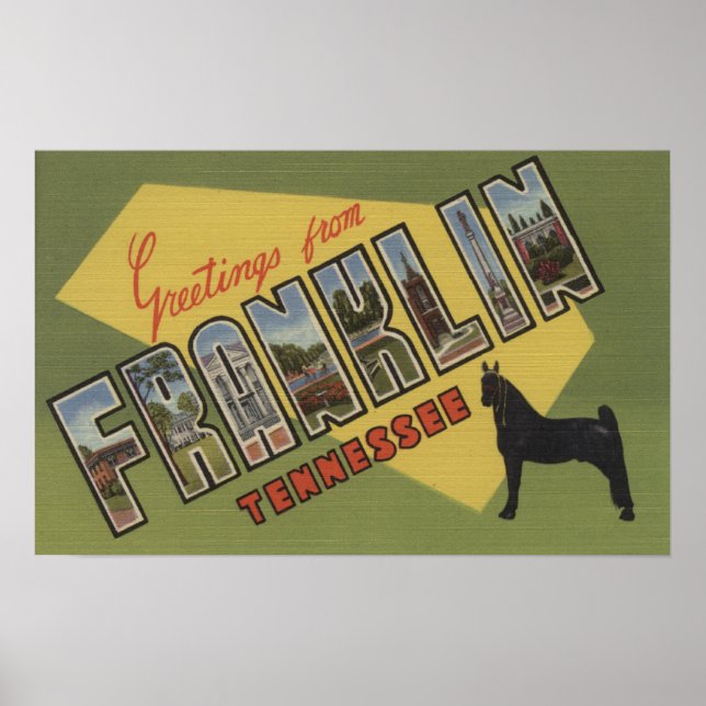 Póster Franklin, Tennessee - Escenas de letras grandes (Frente)