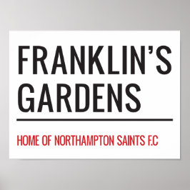 Póster Franklins Gardens Stadium Street Sign