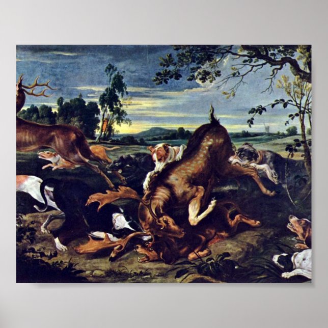 Póster Frans Snyders - cacería de venados (Frente)