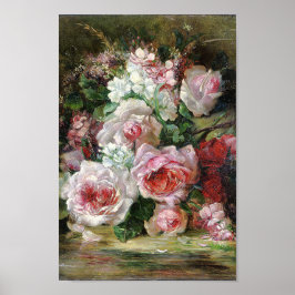 Póster Frans Verhas Vintage Bouquet de Rosas