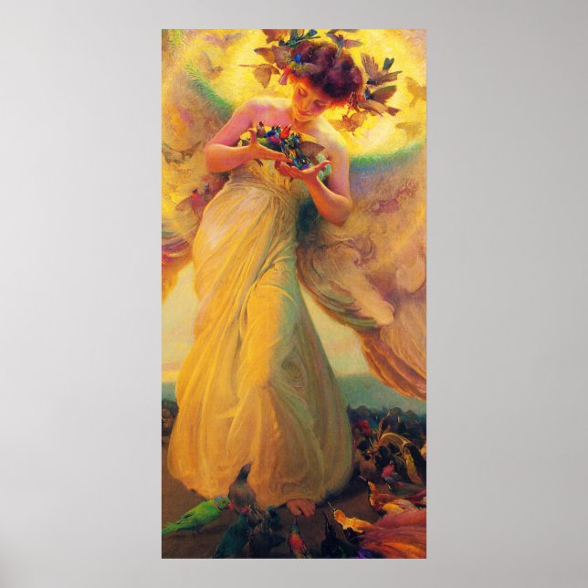 Póster Franz Dvorak - Ángel de las Aves - 1910 (Frente)