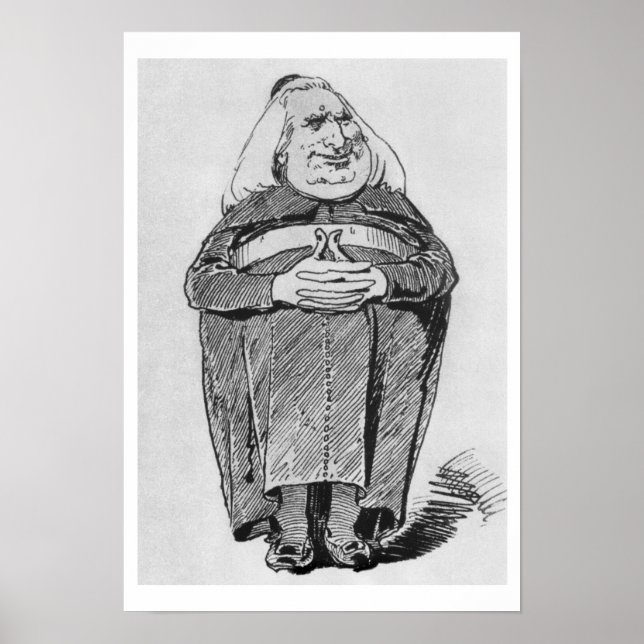 Póster Franz Liszt (1811-86) como abad, caricatura de 'B (Frente)