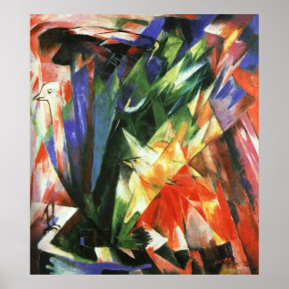 Póster Franz Marc - Aves 1914 Aves de lona de aceite
