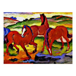 Póster Franz Marc, Caballos de Araña IV