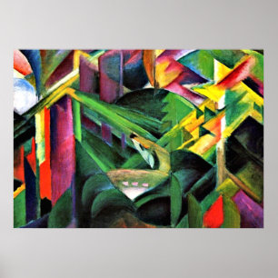 Póster Franz Marc: ciervos en un jardín de monasterio