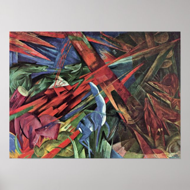 Póster Franz Marc - destinos animales (Frente)
