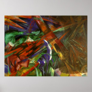 Póster Franz Marc - Destinos animales 1913 Muerte de lien