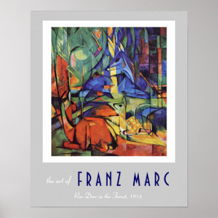 Póster Franz Marc - expresionista alemán - ciervos de