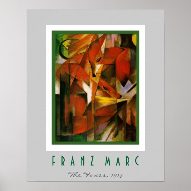 Póster Franz Marc - Expresionista alemán - Los zorros (Frente)