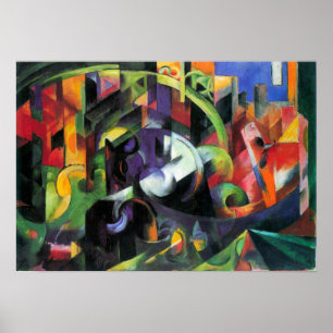 Póster Franz Marc - extracto con ganado