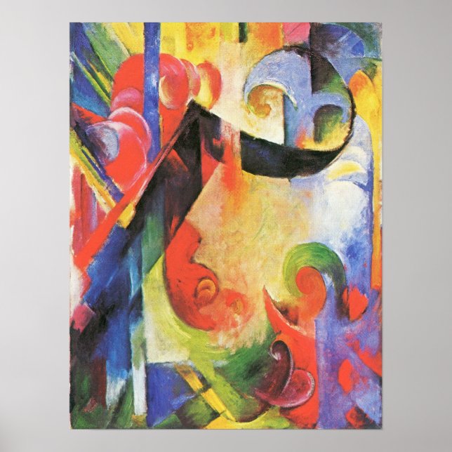 Póster Franz Marc - Formas rotas (Frente)