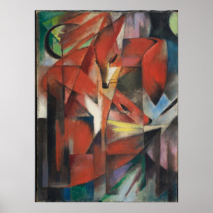 Póster Franz Marc - Foxes, 1913