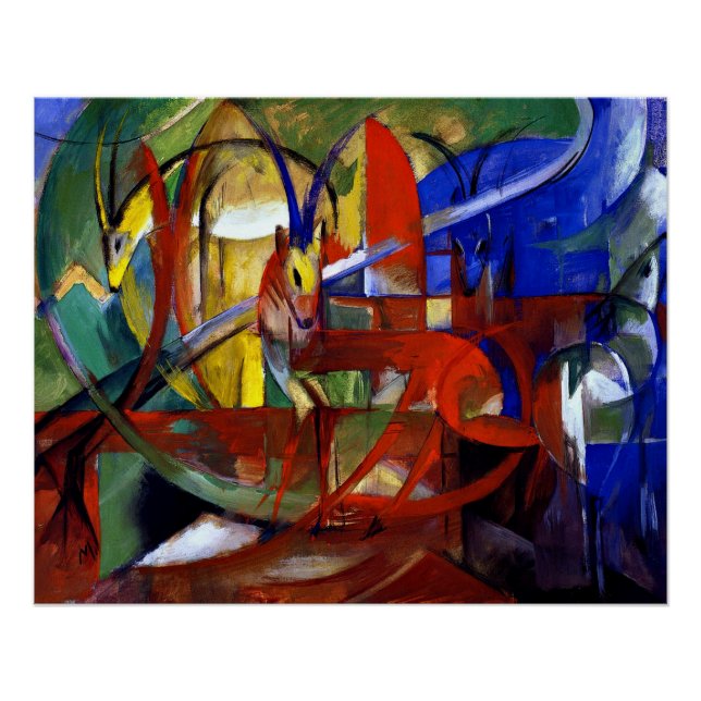 Póster Franz Marc - Gazelles (Anverso)