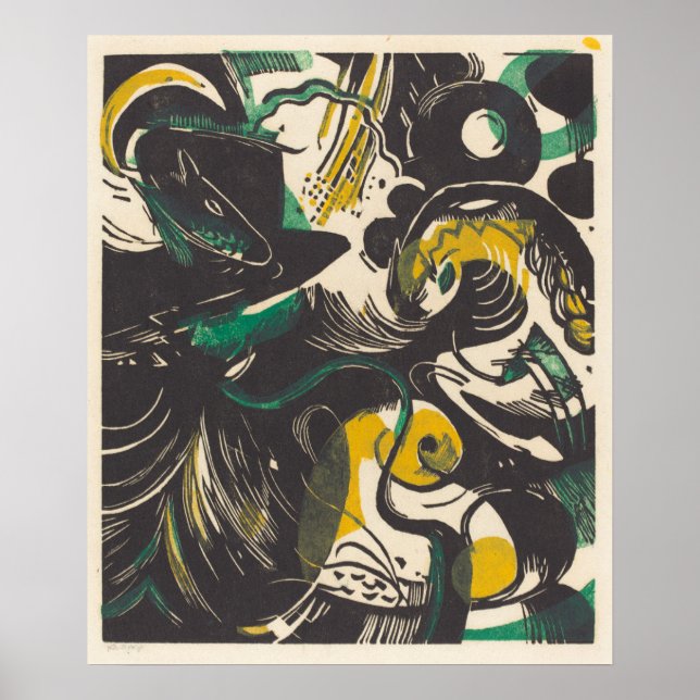 Póster Franz Marc | Genesis II Schopfungsgeschichte II (Frente)