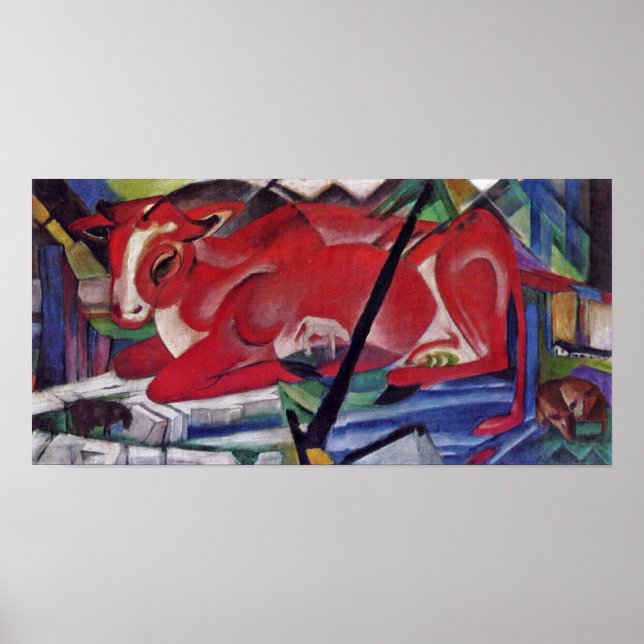 Póster Franz Marc - La vaca mundial (Frente)