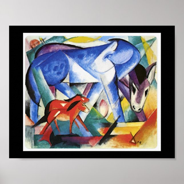 Póster Franz Marc, Los Primeros Animales, (Frente)