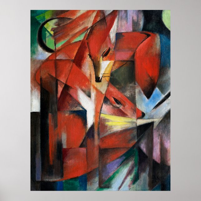 Póster Franz Marc | Los zorros (1913) (Frente)