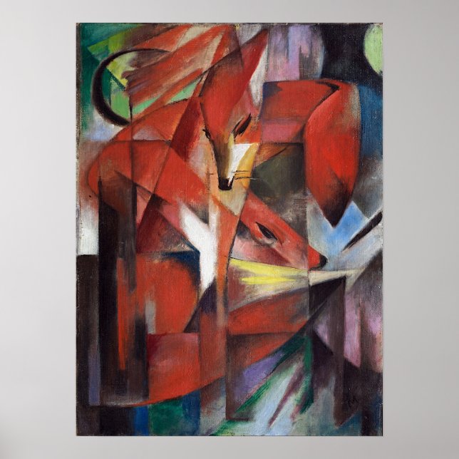 Póster Franz Marc - Los zorros, 1913 (Frente)