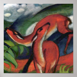 Póster Franz Marc Red Deer Famosa Pintura