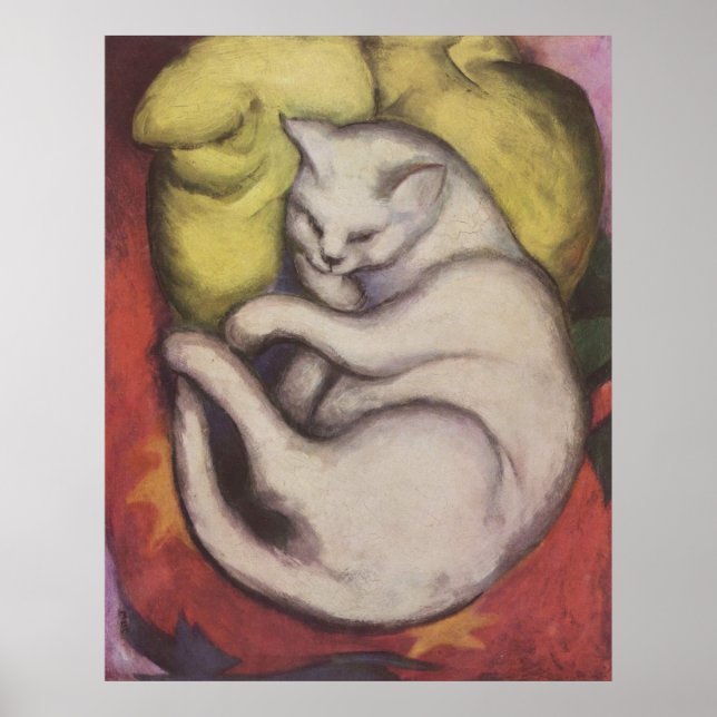 Póster Franz Marc - Tomcat con Cucharón Amarillo 1912 Cat (Frente)