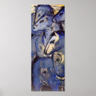 Póster Franz Marc - Torre de caballos azules